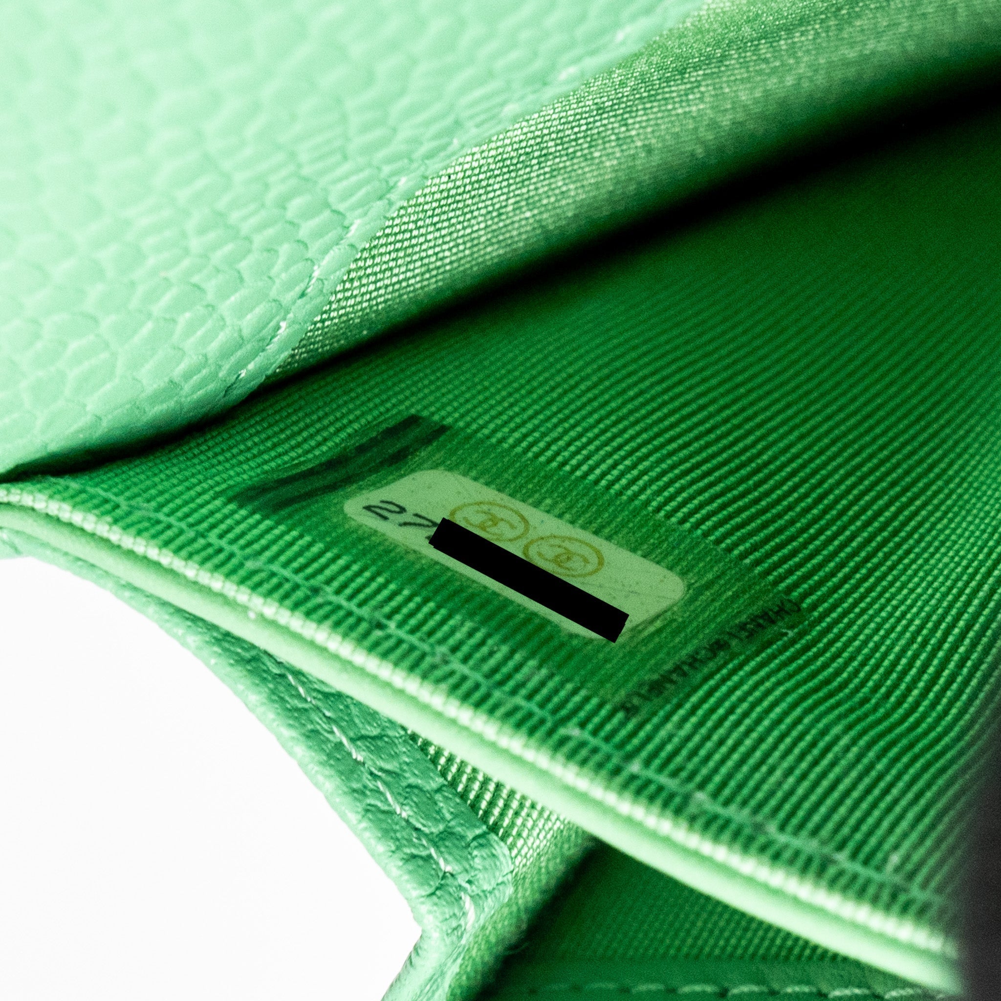 Chanel Classic Flap Wallet Chevron Caviar Green