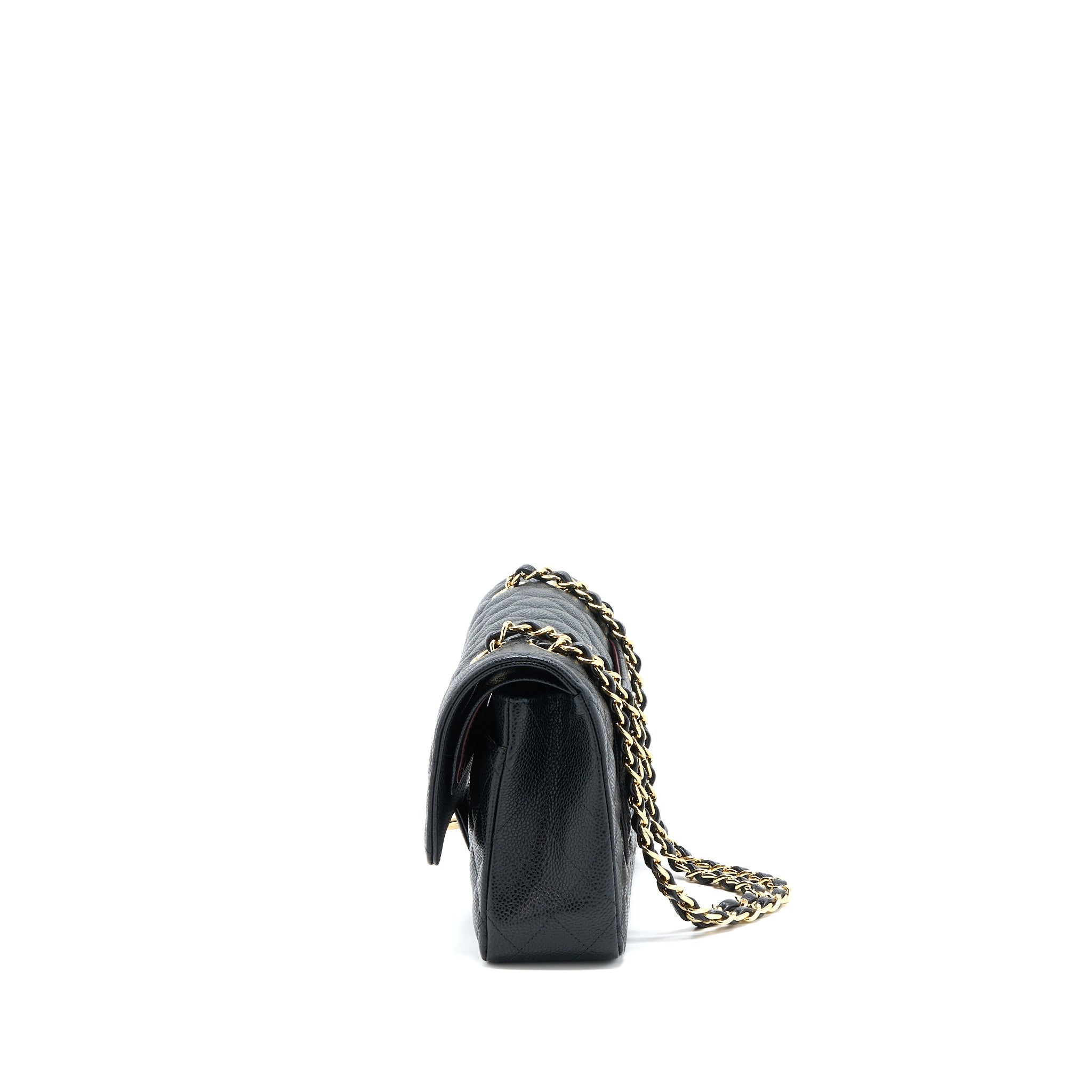 Chanel Medium Classic Double Flap Bag Caviar Black  (Microchip)