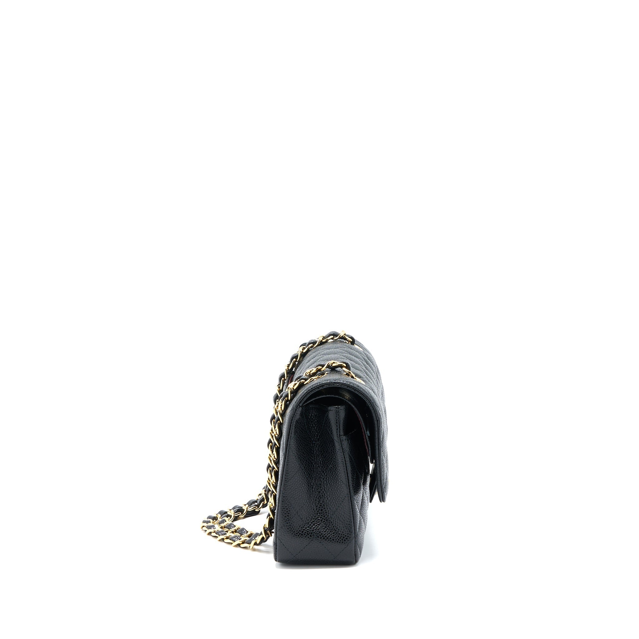 Chanel Medium Classic Double Flap Bag Caviar Black  (Microchip)