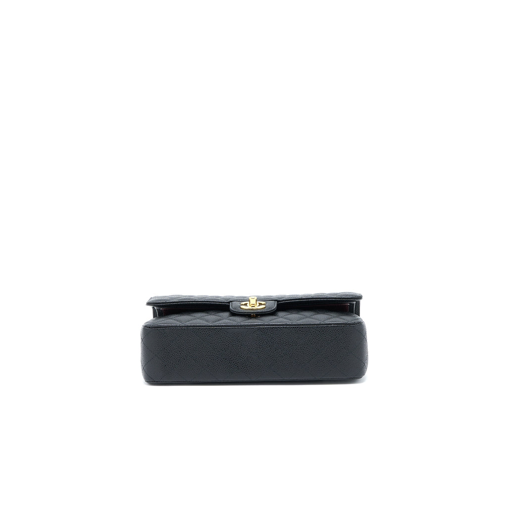 Chanel Medium Classic Double Flap Bag Caviar Black  (Microchip)