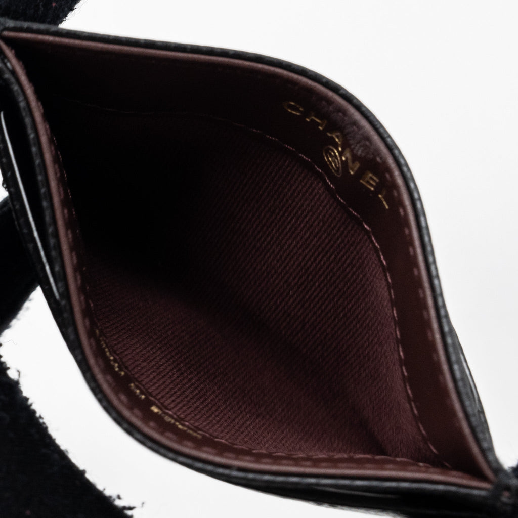 Chanel classic card holder caviar black  (microchip)