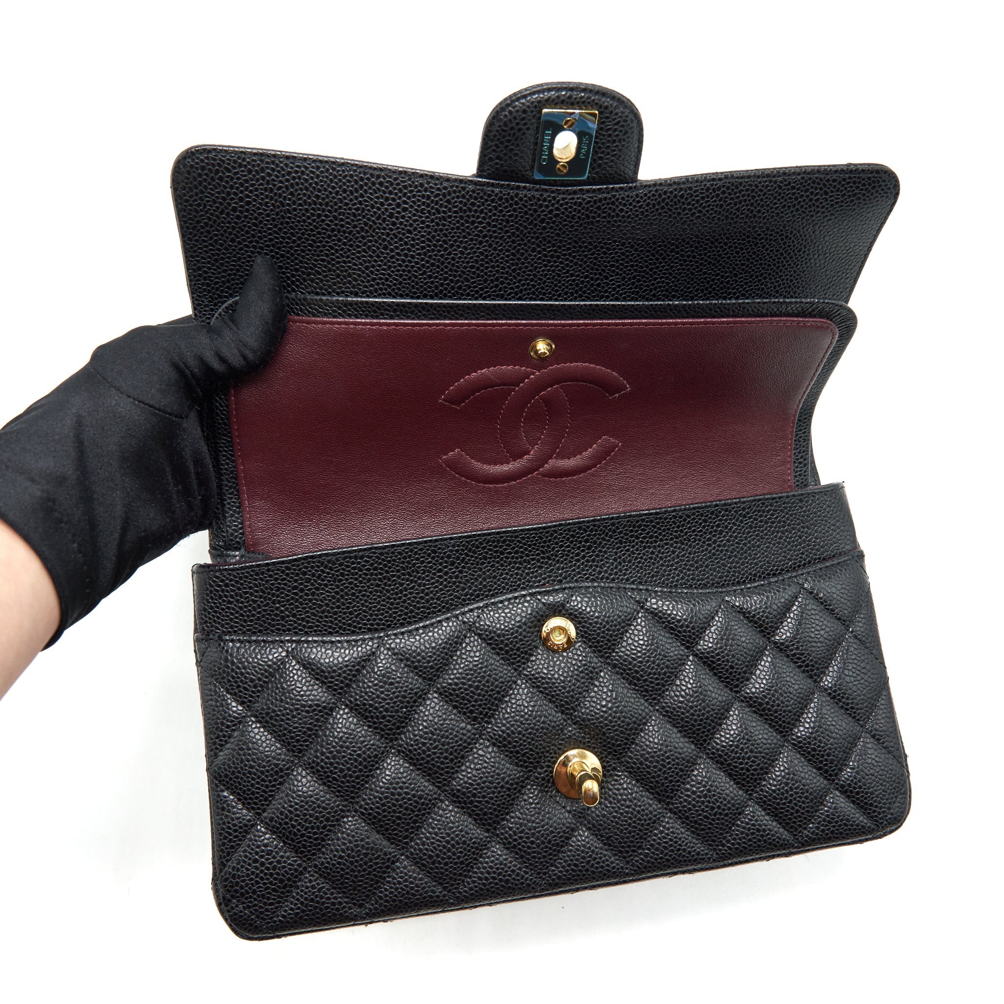 Chanel Medium Classic Double Flap Bag Caviar Black