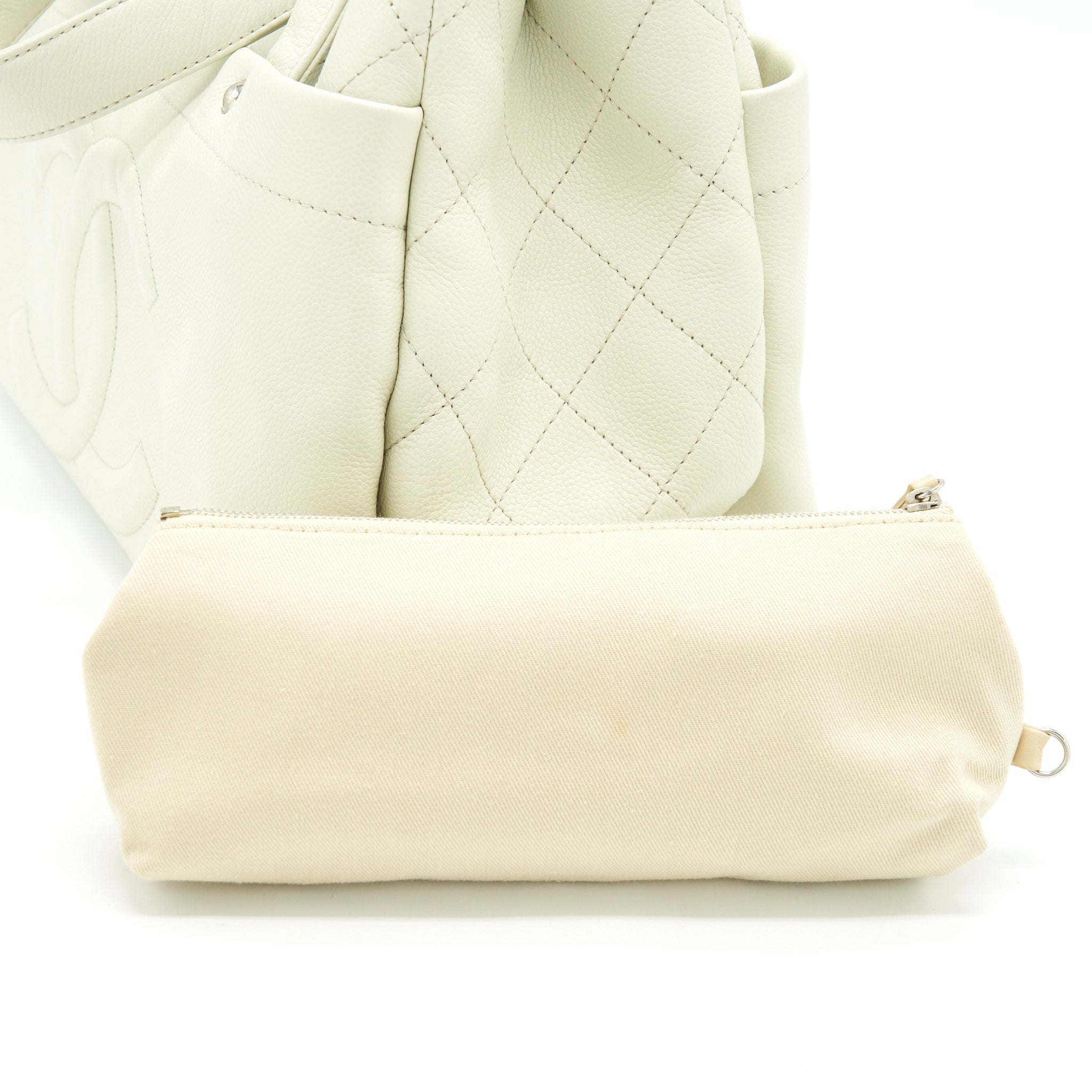 Chanel Large Shopping Tote Bag Caviar Ivory