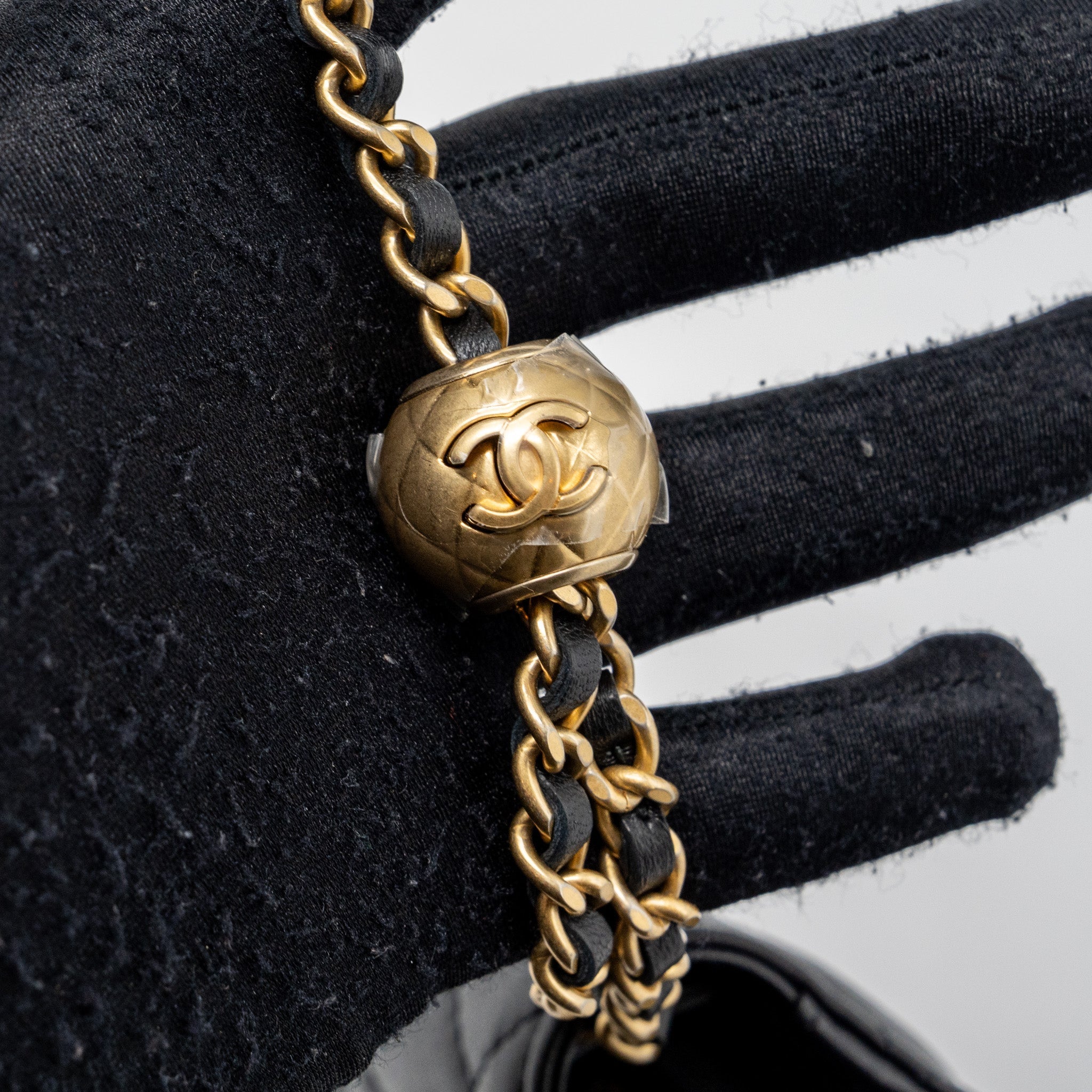 Chanel 23k Pearl Crush Wallet On Chain Lambskin Black  (Microchip)
