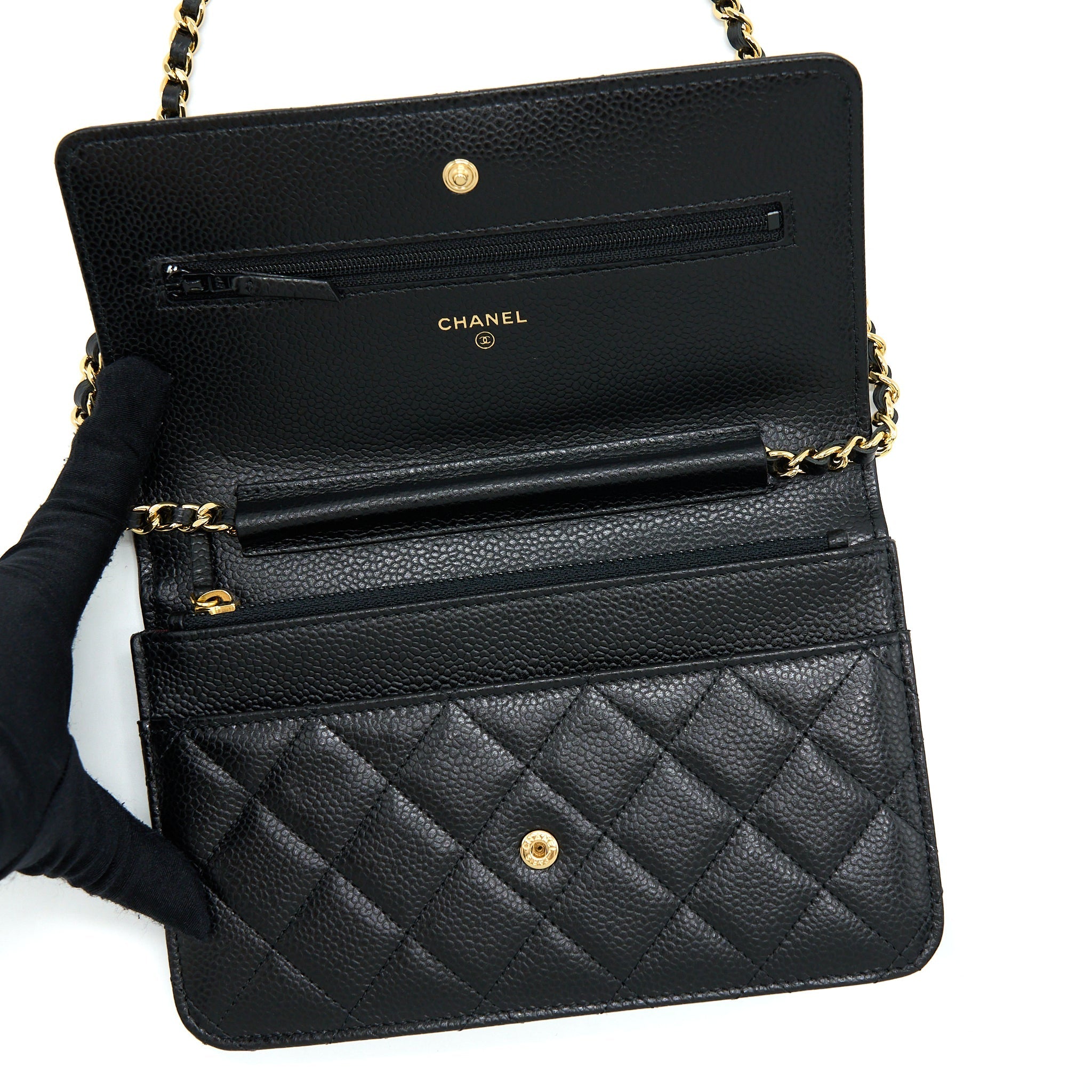 Chanel Classic Wallet On Chain Caviar Black