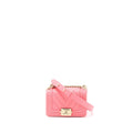 Chanel Super Mini Boy Bag Chevron Caviar Pink L (Microchip)