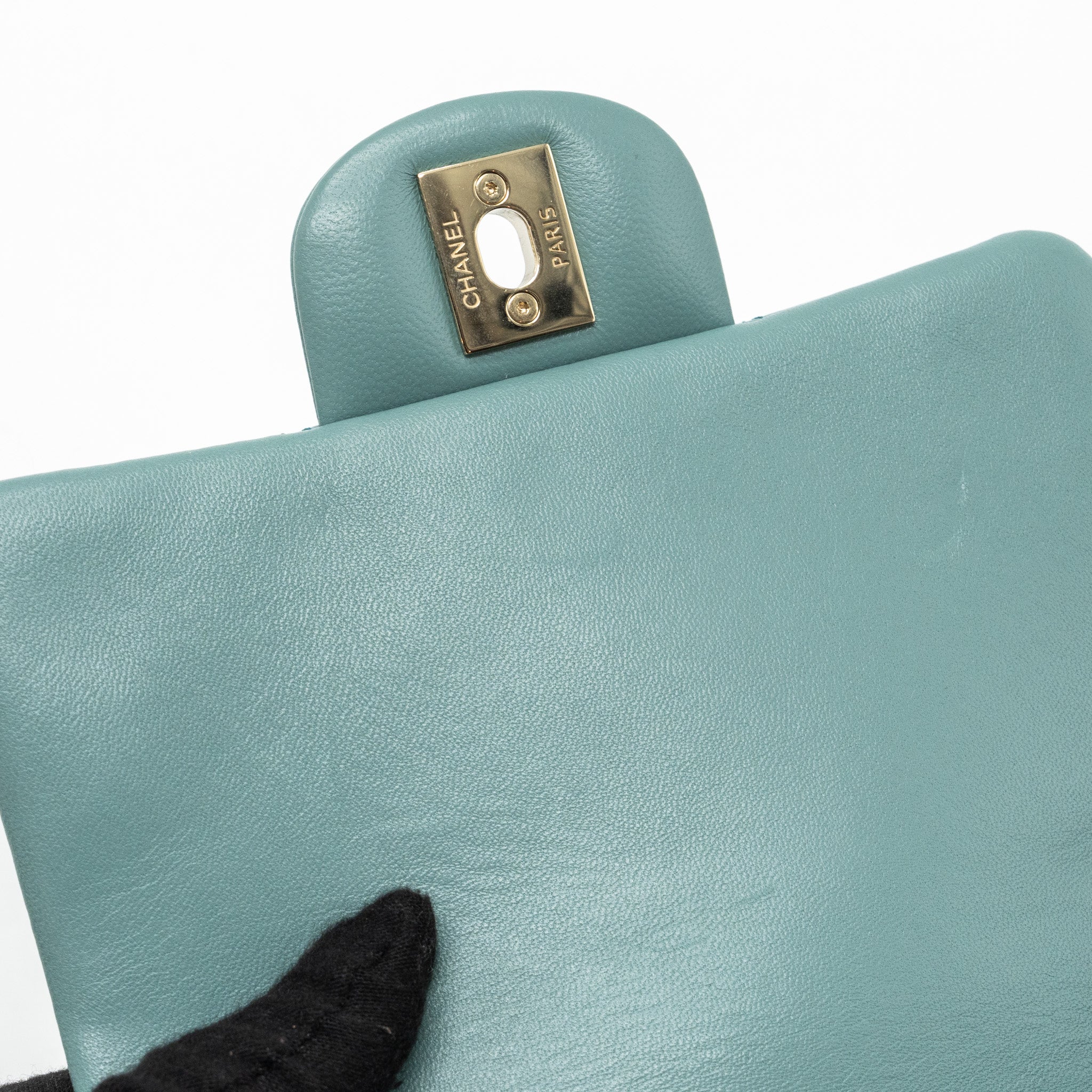 Chanel classic mini square flap bag lambskin green L (microchip)