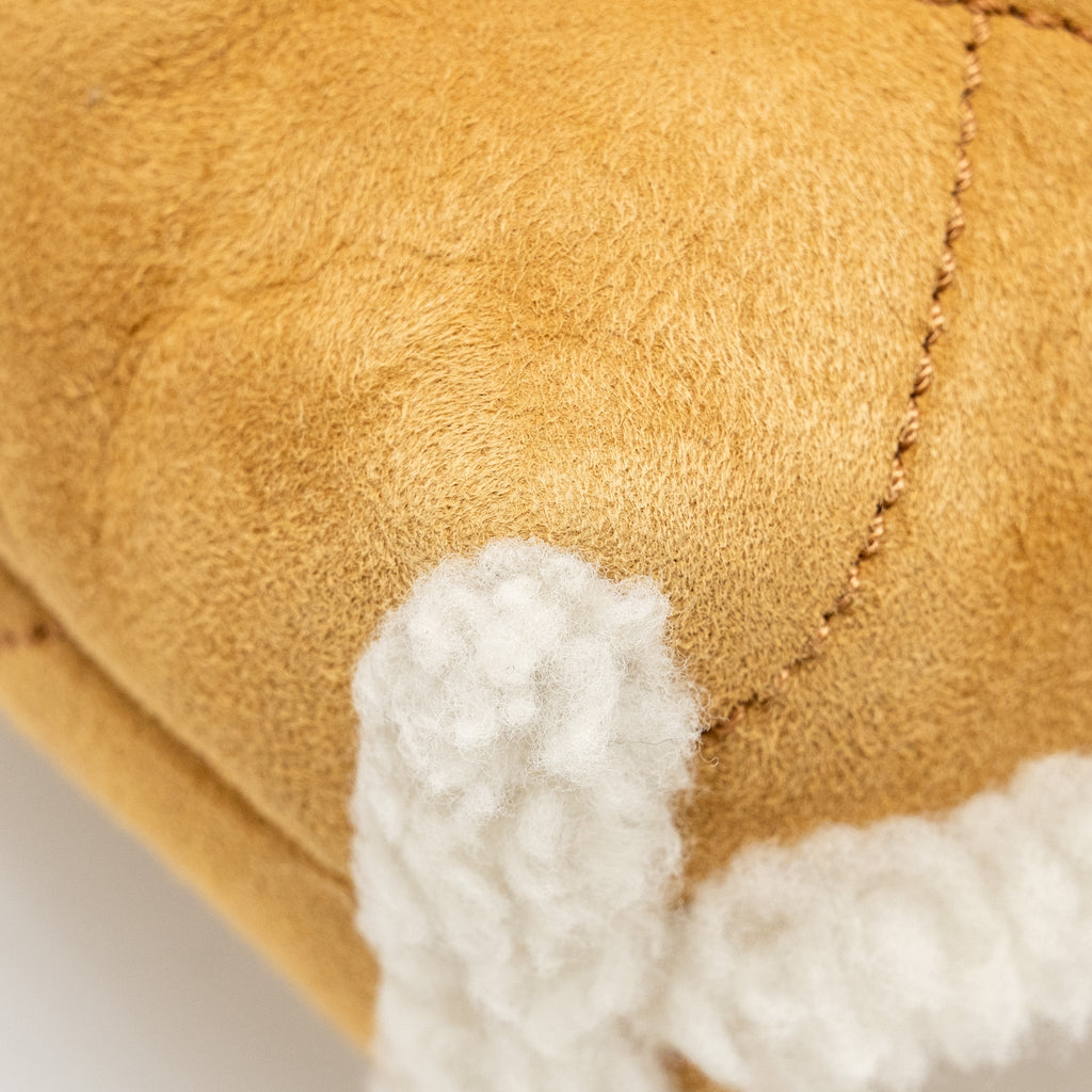Chanel Medium 22 bag Quilted Shearling Suede Camel  (microchip)