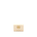 Chanel 19 Flap Compact Wallet Lambskin Beige
