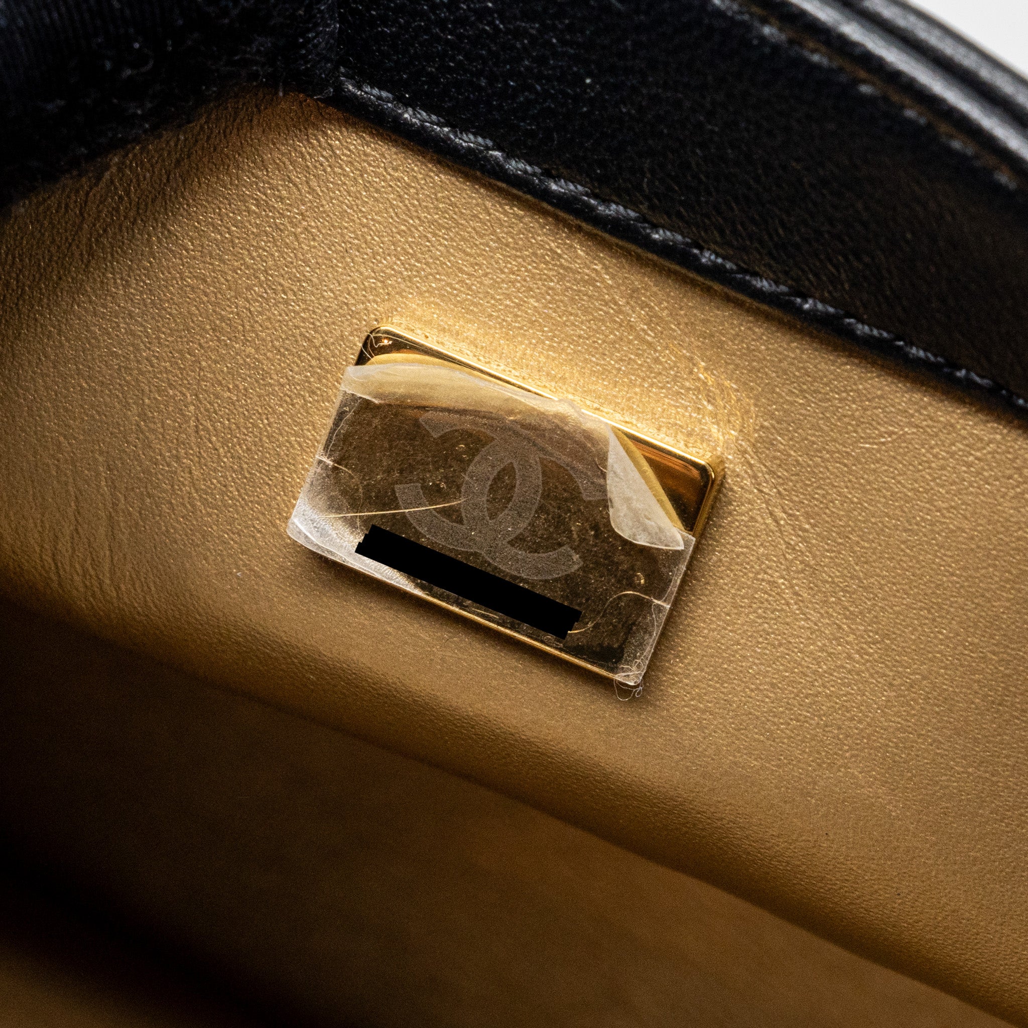 Chanel Pearl Crush Mini Square Flap Bag Lambskin Black (Microchip)