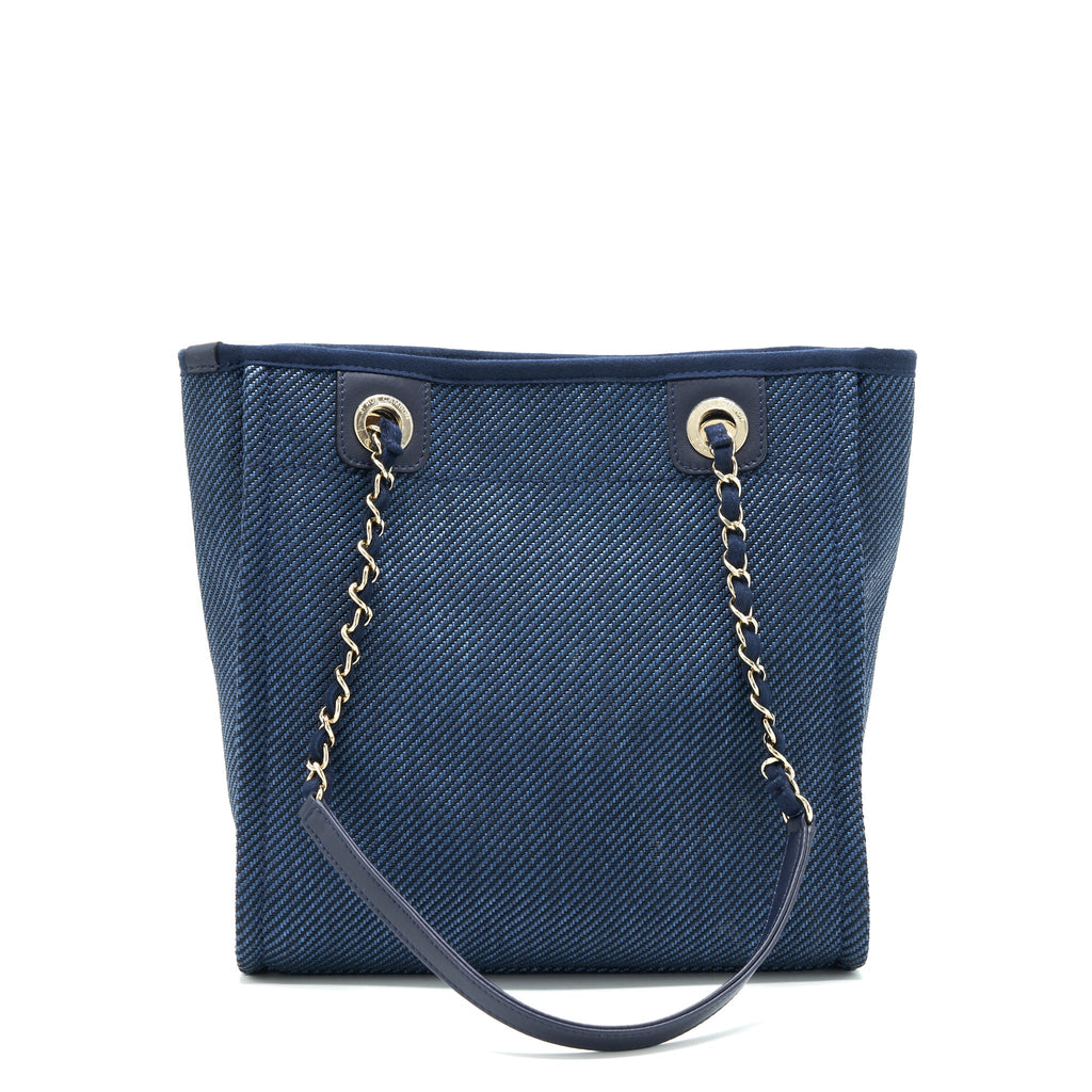 Chanel Small Deauville Tote bag Denim blue