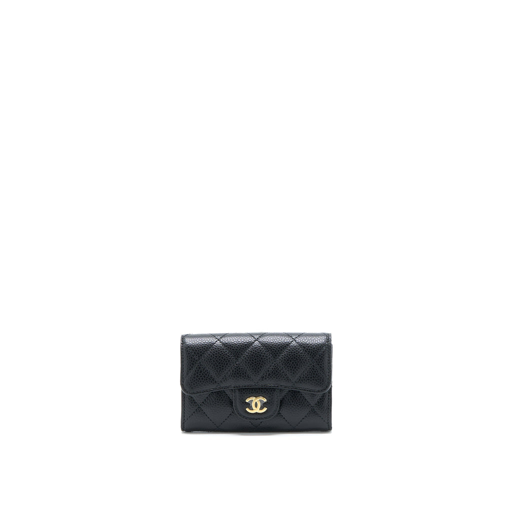 Chanel Classic Quilted Flap Card Holder Caviar Black  (Microchip)