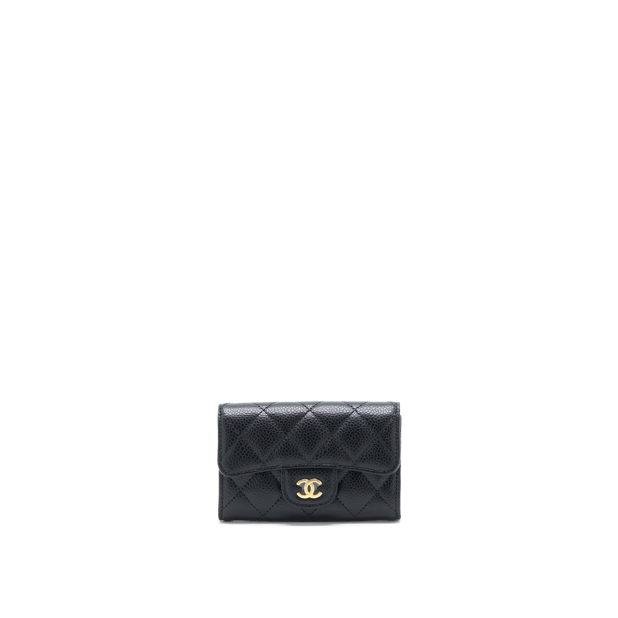 Chanel Classic Quilted Flap Card Holder Caviar Black  (Microchip)