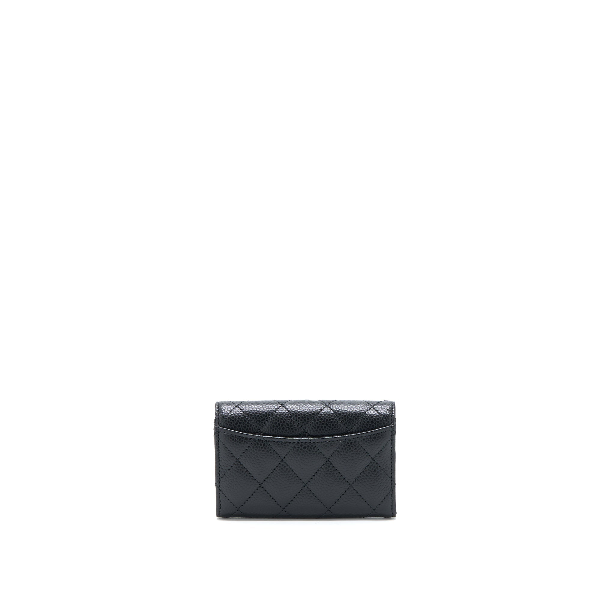 Chanel Classic Quilted Flap Card Holder Caviar Black  (Microchip)