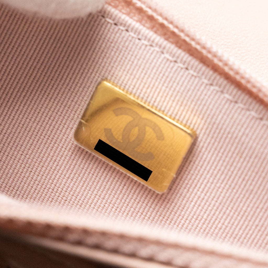 CHANEL Trendy CC Quilted Wallet On Chain Lambskin Light Pink L (microchip)