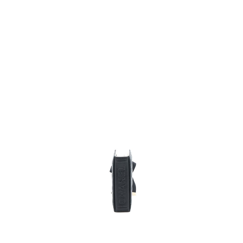 Chanel 22B Mini Book Card Holder Lambskin Black L (Microchip)
