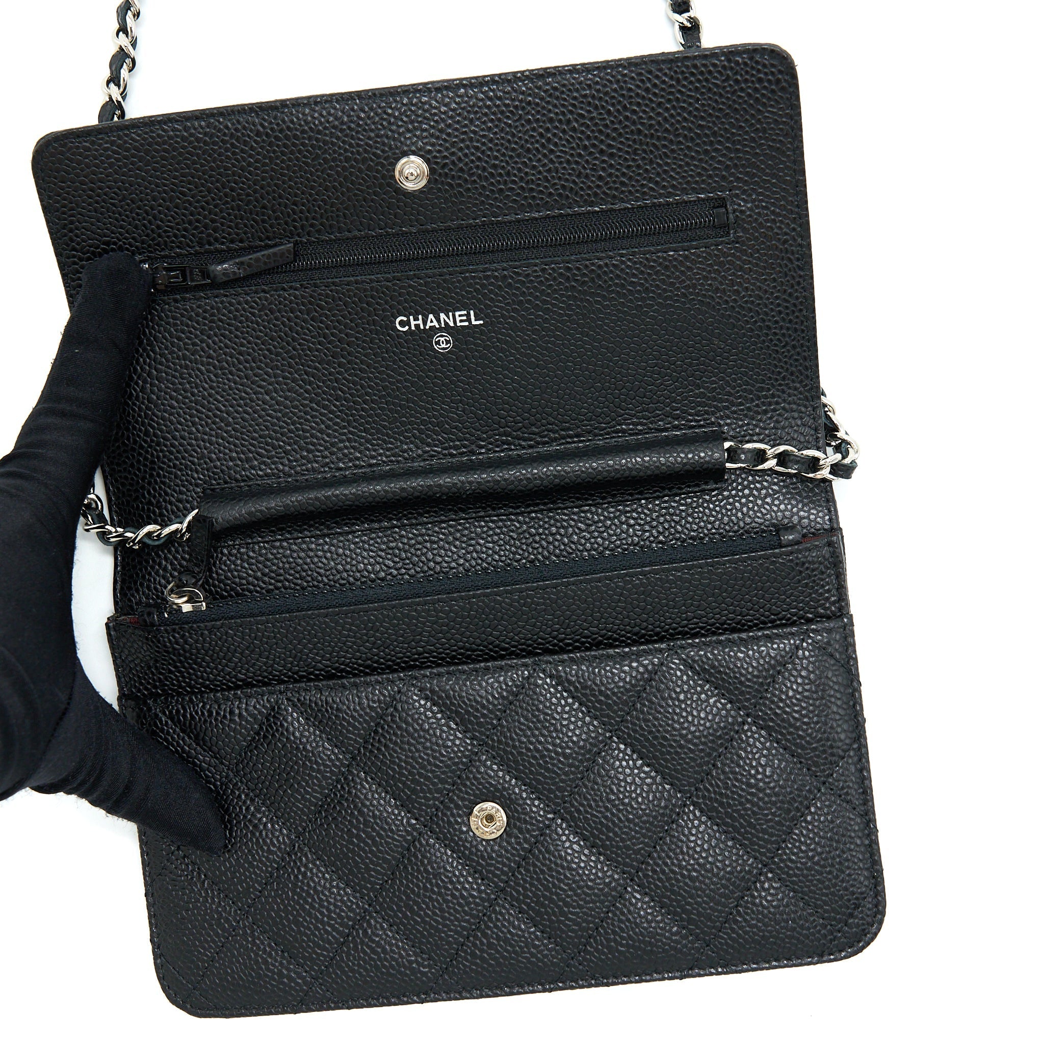 Chanel Classic Wallet On Chain Caviar Black
