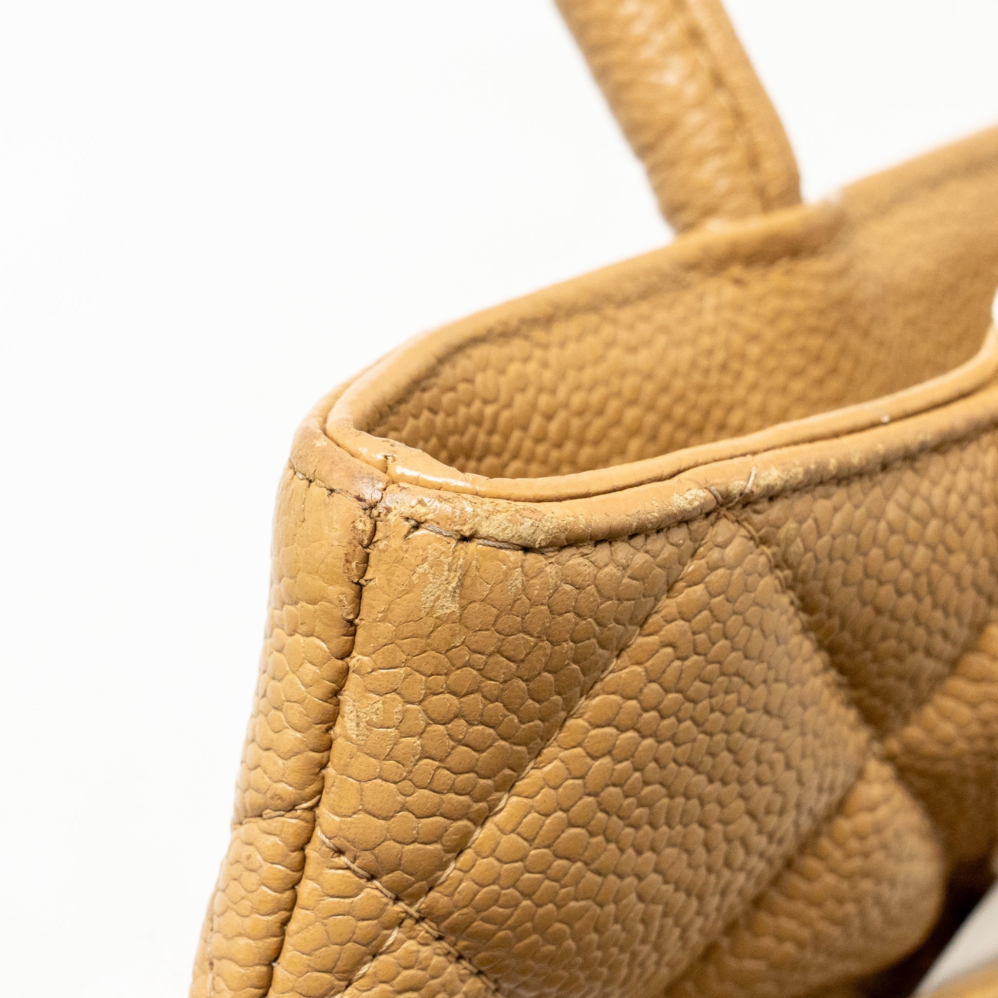 CHANEL Vintage Medallion Tote Bag Caviar Beige