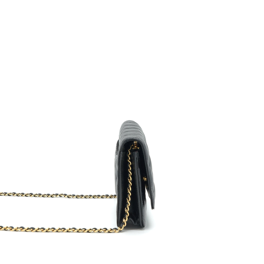 Chanel Class Wallet On Chain Caviar Black  (Microchip)