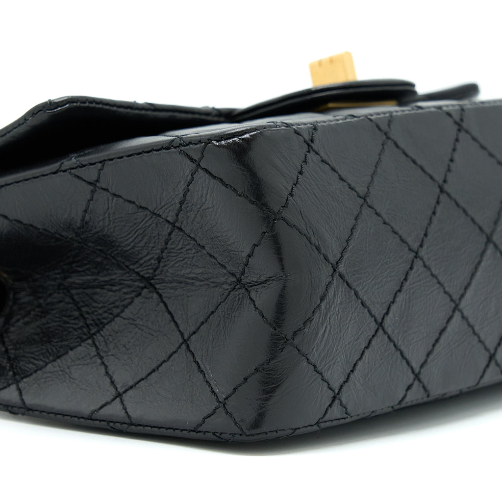 Chanel Mini 2.55 Reissue Flap Bag Aged Calfskin Black Brushed