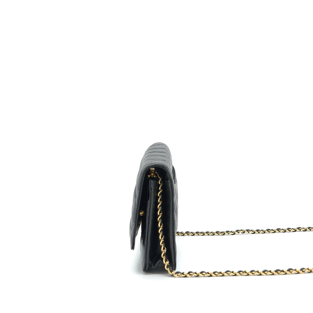 Chanel Class Wallet On Chain Caviar Black  (Microchip)