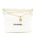 Chanel Medium 22 Bag Shiny Calfskin White