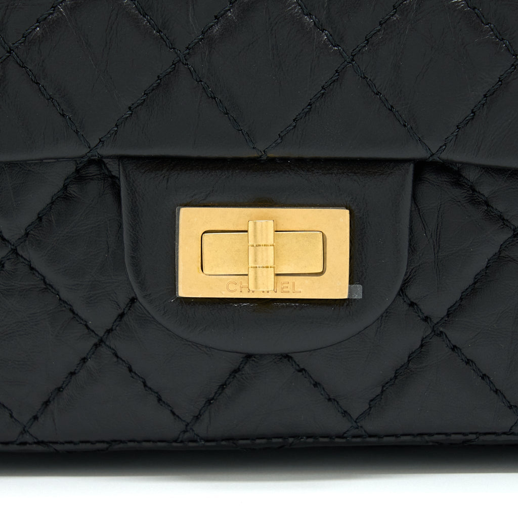 Chanel Mini 2.55 Reissue Flap Bag Aged Calfskin Black Brushed