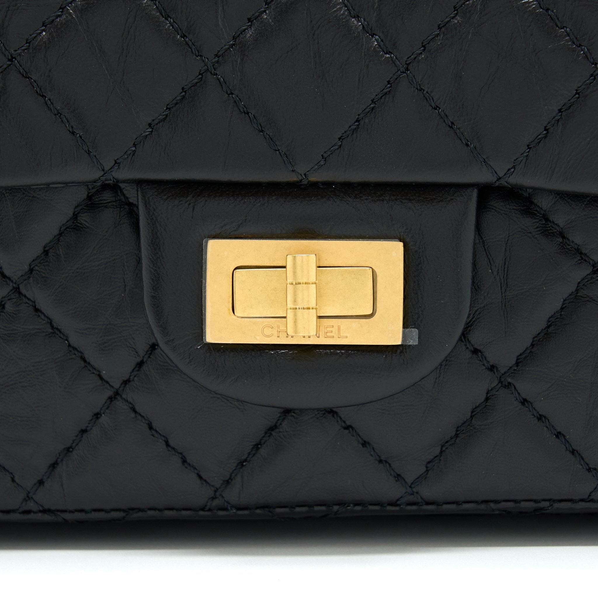 Chanel Mini 2.55 Reissue Flap Bag Aged Calfskin Black Brushed