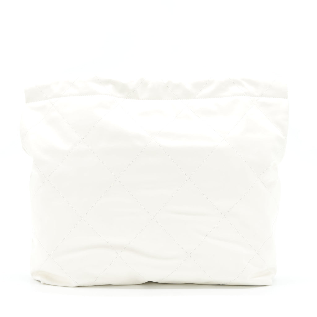Chanel Medium 22 Bag Shiny Calfskin White