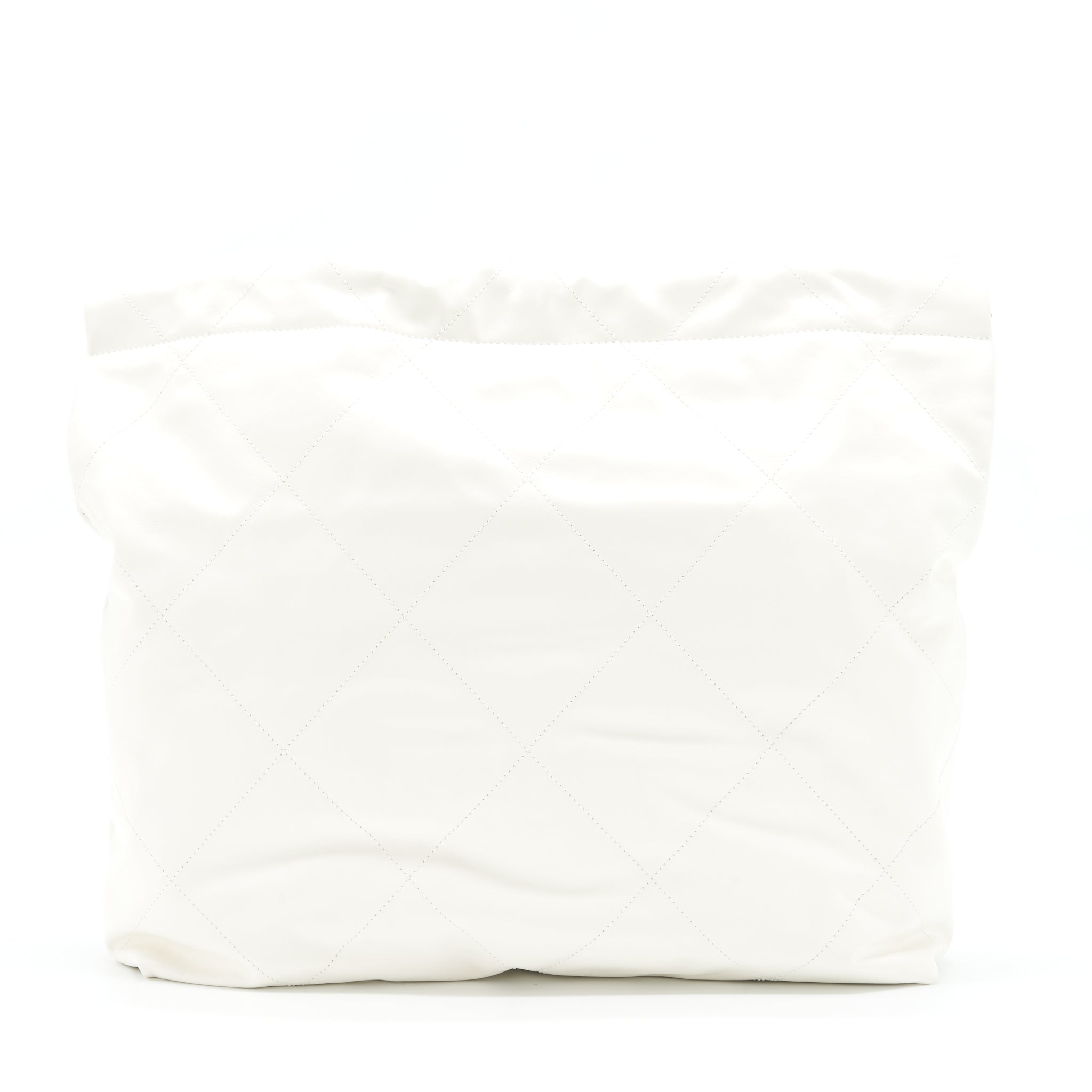 Chanel Medium 22 Bag Shiny Calfskin White