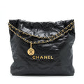 Chanel 22 Bag Shiny Calfskin Black