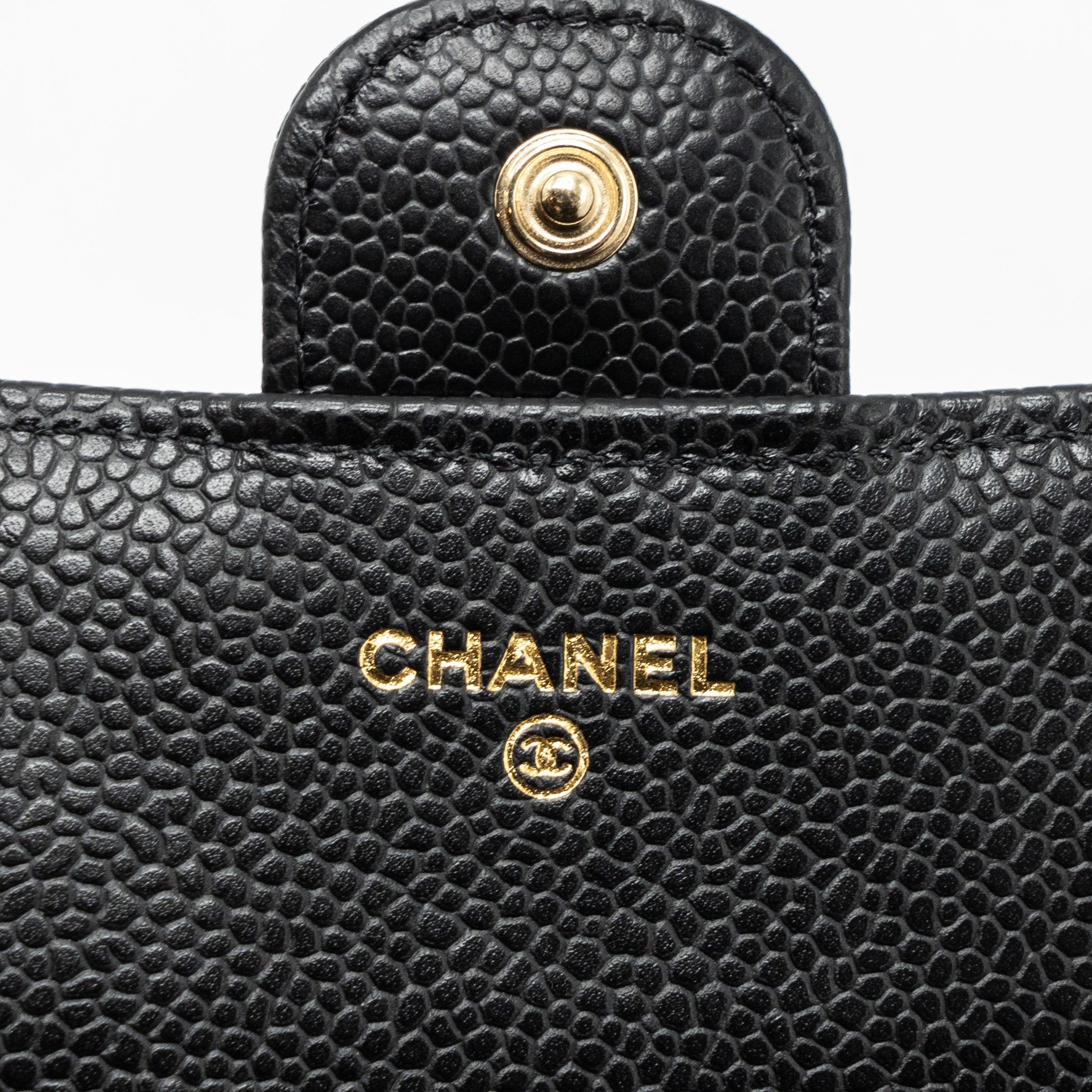 Chanel classic long flap wallet caviar black