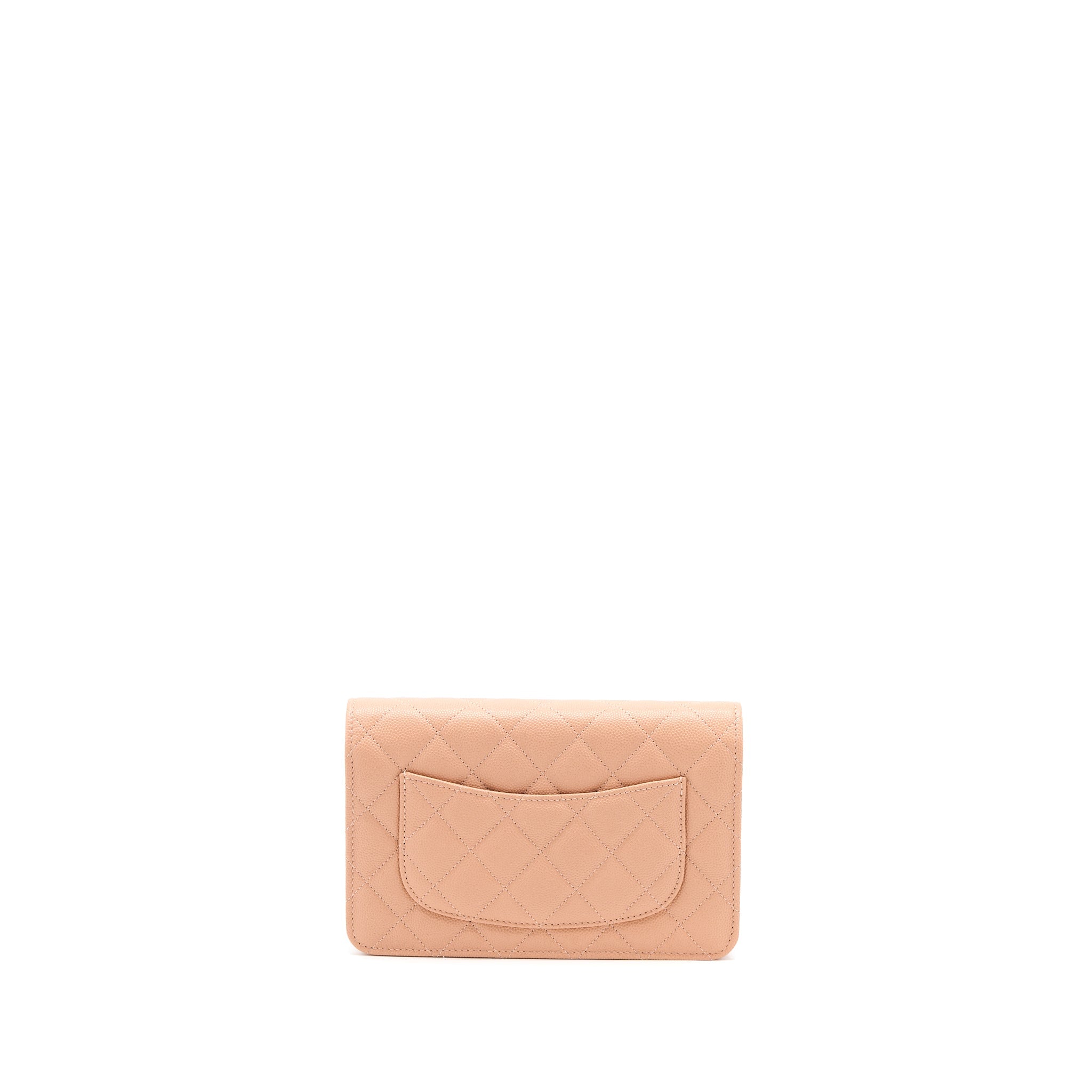 Chanel Giant CC Logo Wallet On Chain Caviar Dark Pink L (Microchip)