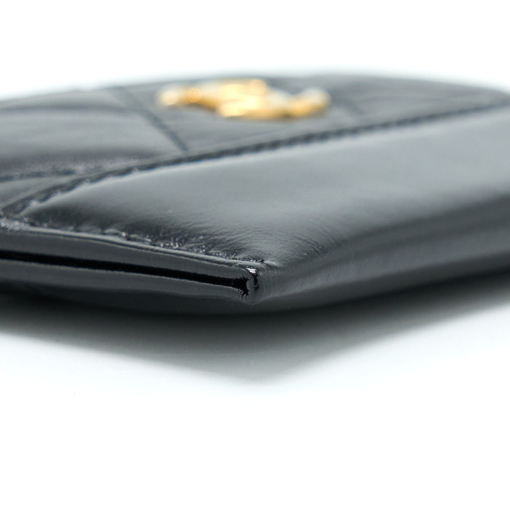 Chanel Gabrielle Card Holder Aged Calfskin Black
