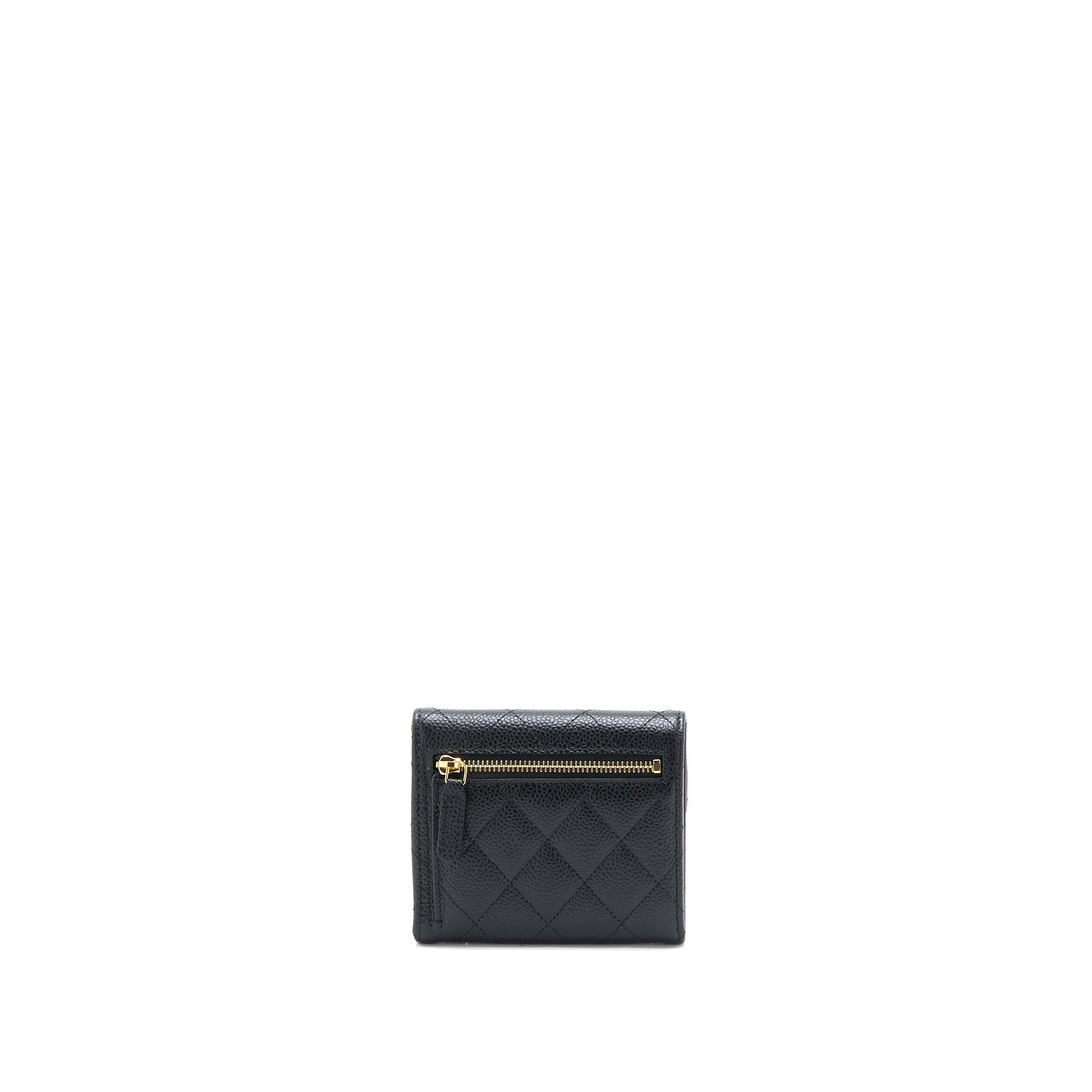 Chanel Classic Compact Wallet Caviar Black L (Microchip)