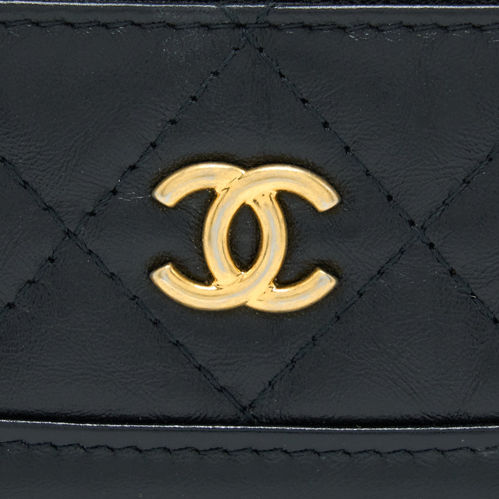 Chanel Gabrielle Card Holder Aged Calfskin Black
