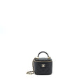 Chanel 22P Top Handle Mini Vanity With Chain Lambskin Black L