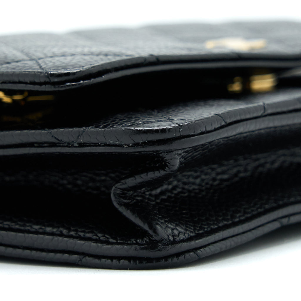 Chanel Classic Wallet On Chain Caviar Black  (Microchip)