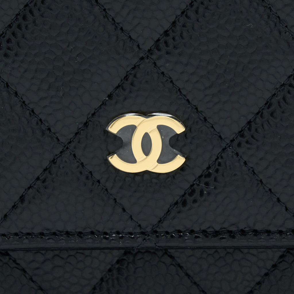 Chanel Classic Wallet On Chain Caviar Black  (Microchip)