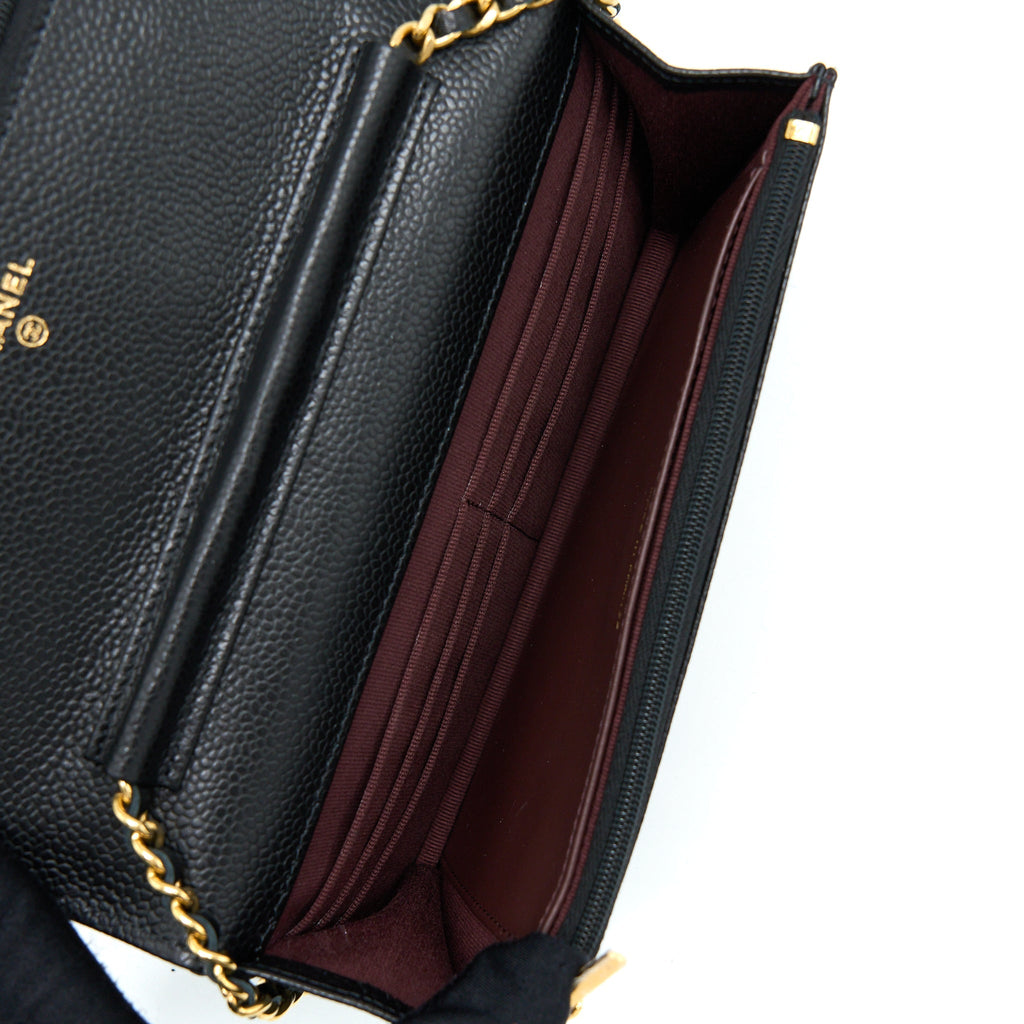 Chanel Classic Wallet On Chain Caviar Black  (Microchip)