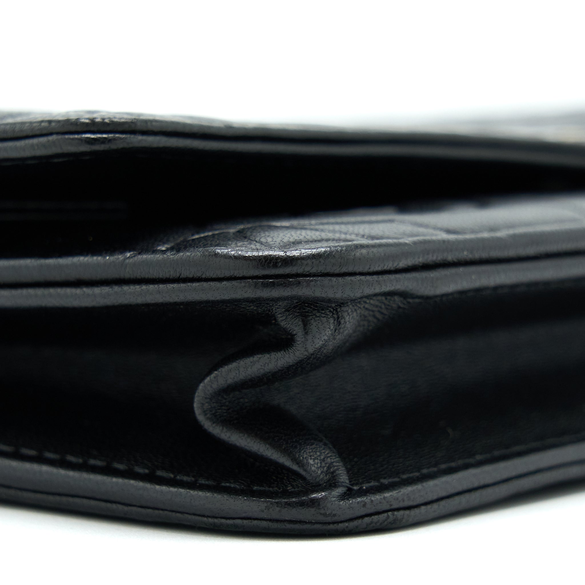 Chanel Camellia Wallet On Chain Lambskin Black