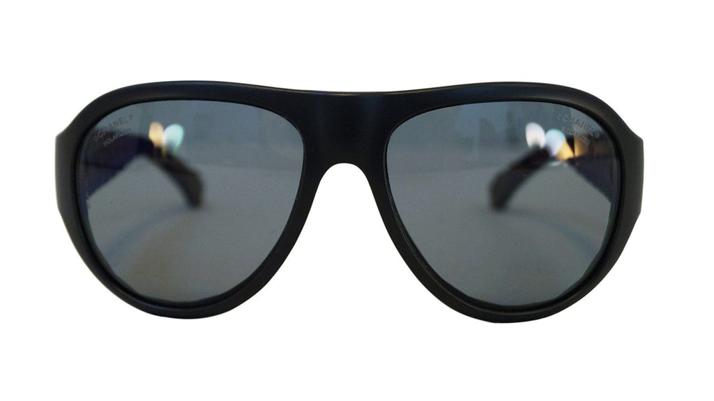 CHANEL Aviator 6050 c.1479/Z7 Black Polarized Sunglasses - Sale