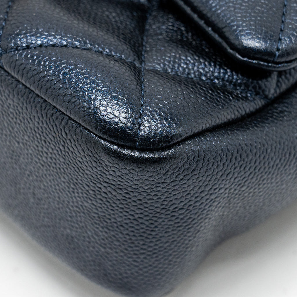 Chanel 21K My Perfect Mini Flap Bag Caviar Iridescent Black  (Microchip)