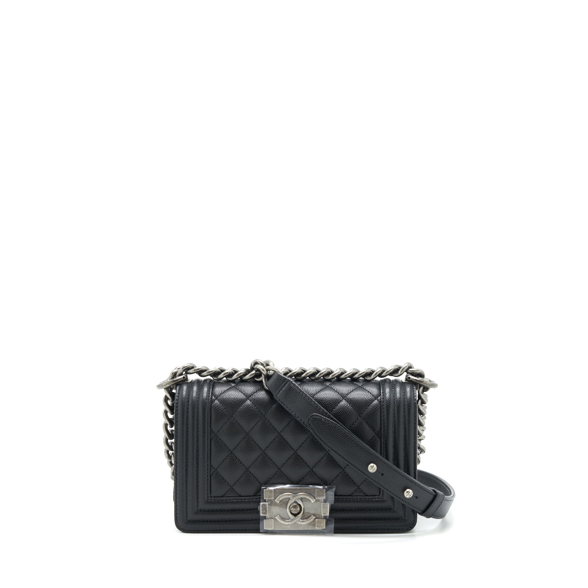 Chanel Small Boy Bag Caviar Black Ruthenium Hardware