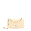 Chanel patent leather medium classic double flap bag Beige