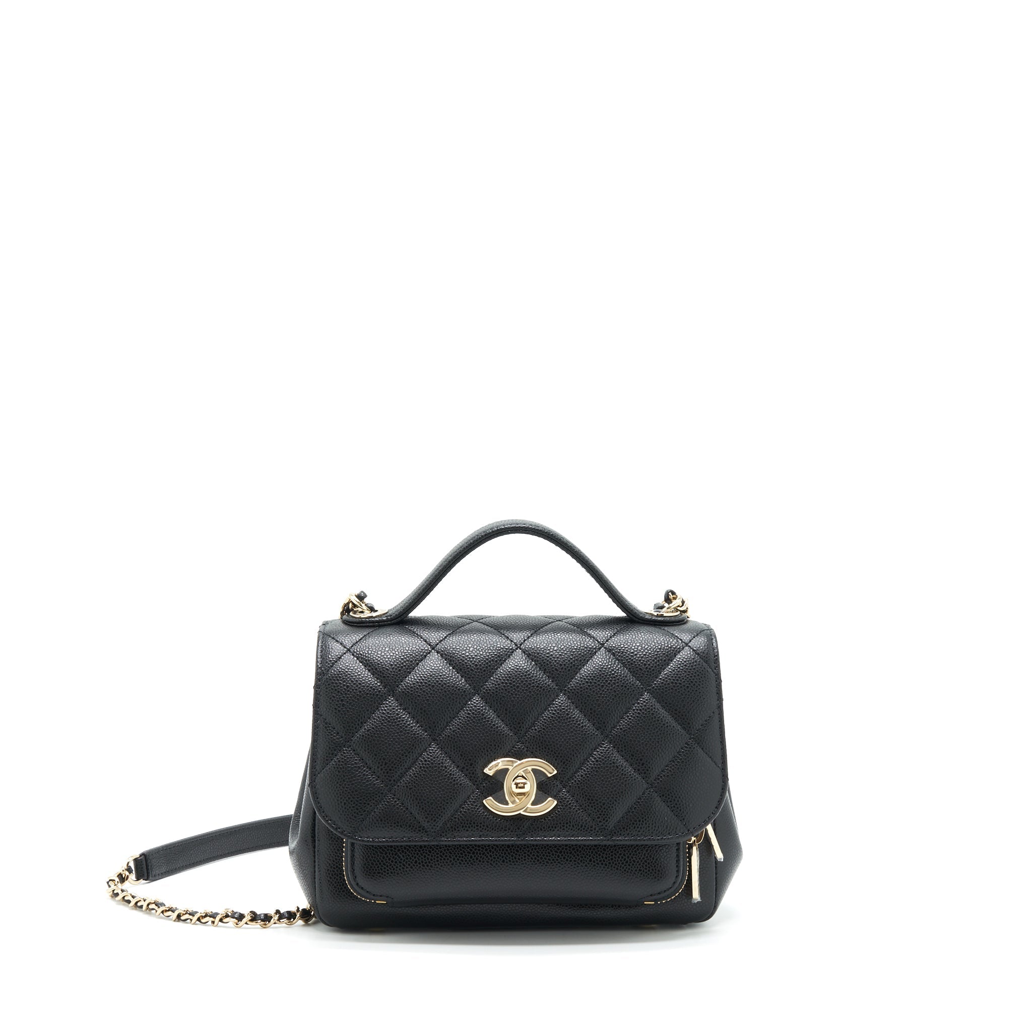 Chanel 22P Small Business Affinity Grained Calfskin Black L