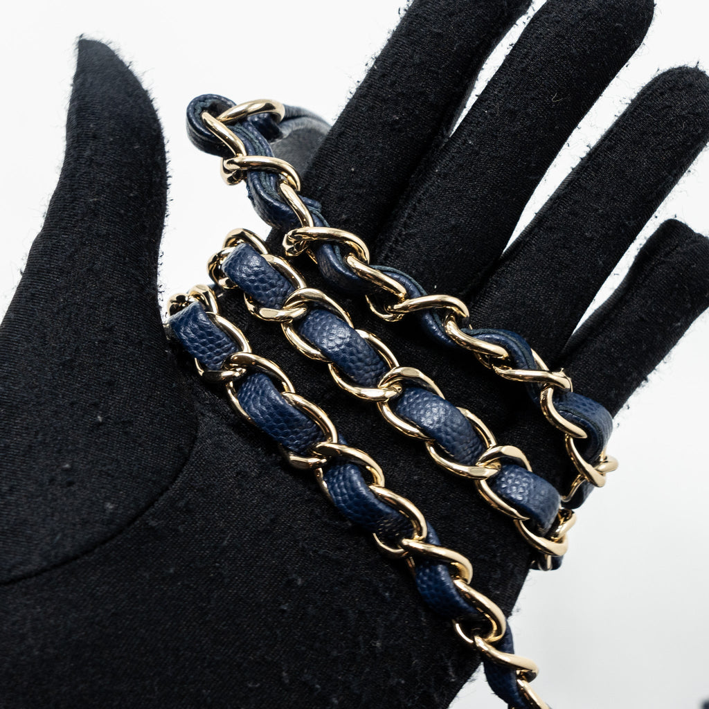 Chanel Filigree camera bag caviar dark blue L