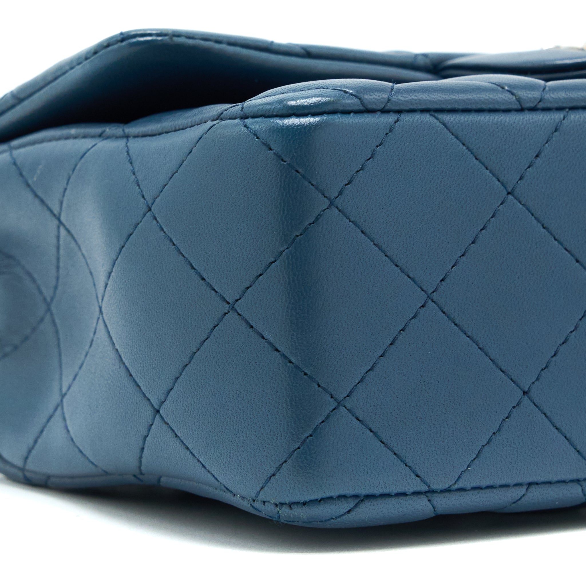 Chanel Mini Rectangular Flap Bag Lambskin Blue