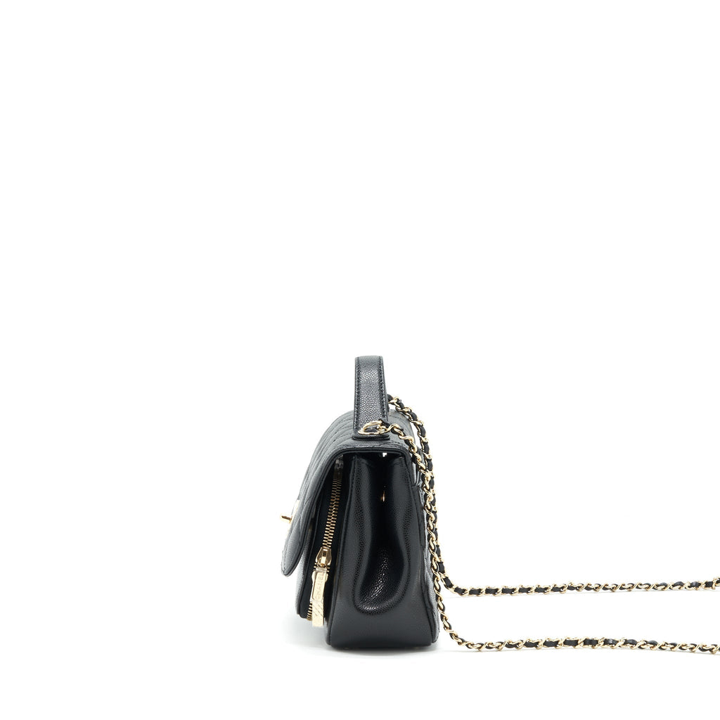 Chanel 22P Small Business Affinity Grained Calfskin Black L
