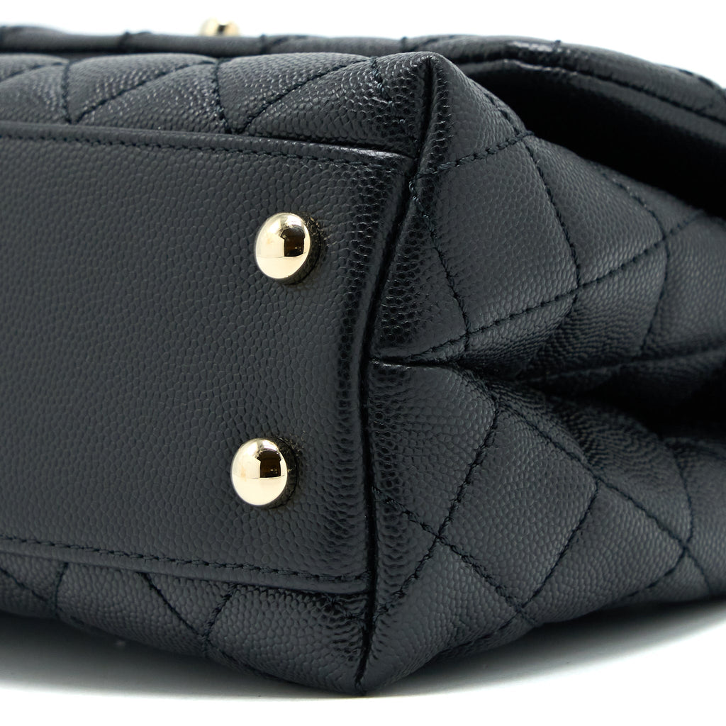Chanel Small Coco Handle Caviar Black L